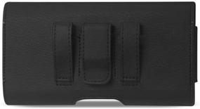 img 2 attached to Reiko Premium Eco-Friendly Leather Phone Pouch Belt Clip Holster - Black-MV500: Perfect Fit for iPhone/Galaxy/Stylo/Android Phones with Protective Cases