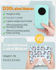 img 3 attached to 🏷️ Phomemo D30 Green Handheld Portable Bluetooth Label Maker with Tape & Multiple Templates - Ideal for Home & Office Organization, Easy to Use Label Printer