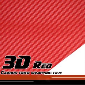 img 2 attached to Transform Your Car with Silence Shopping 3D Carbon Fiber Vinyl Wrap - Red, 127X30cm Roll Film Sticker Decal