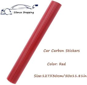 img 3 attached to Transform Your Car with Silence Shopping 3D Carbon Fiber Vinyl Wrap - Red, 127X30cm Roll Film Sticker Decal