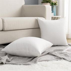 img 3 attached to Lipo Linen Blend Throw Pillow Covers - Set of 2, 20x20 Inch Decorative Euro Cushion Cases, Soft Home Decor for Couch, Bed, Sofa, Bedroom, Car - White Color