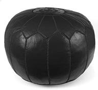 🔲 ikram design moroccan pouf ottoman, black, 20x13 inches logo