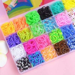 img 2 attached to 🎁 HYWWH Rubber Bands Refill Kit: 1500 Loom Bands, 23 Colors, 48 S-Clips, 5 Charms - Ideal DIY Crafting Gifts for Kids