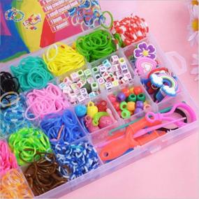 img 3 attached to 🎁 HYWWH Rubber Bands Refill Kit: 1500 Loom Bands, 23 Colors, 48 S-Clips, 5 Charms - Ideal DIY Crafting Gifts for Kids