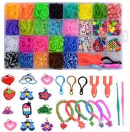 🎁 hywwh rubber bands refill kit: 1500 loom bands, 23 colors, 48 s-clips, 5 charms - ideal diy crafting gifts for kids logo