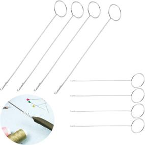 img 4 attached to 🧵 Loop Turner Hook Set - 8PCS, 2 Sizes - Stainless Steel Sewing Tools for Turning Fabric Tubes, Belts, Straps - DIY Sewing Accessories Shop