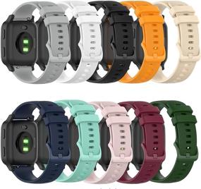 img 4 attached to 🌈 Multicolor10-Pack Silicone Quick Release Straps 20MM Replacement Wristband for Garmin Venu Sq/Venu Sq Music Band