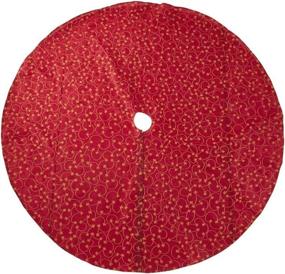 img 3 attached to 🎄 Fennco Styles Gold Embroidery Burgundy Christmas Tree Skirt - Elegant One Piece for Home, Holiday Decor and Special Occasions (52 Inch)