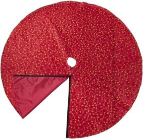 img 2 attached to 🎄 Fennco Styles Gold Embroidery Burgundy Christmas Tree Skirt - Elegant One Piece for Home, Holiday Decor and Special Occasions (52 Inch)