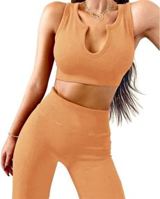 img 4 attached to Jetjoy Ribbed Workout High Waist Leggings: A Perfect Pick for Women's Fashion & Fitness