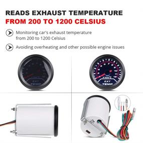 img 2 attached to 🔥 WATERWICH EGT Exhaust Gas Temperature Gauge 200-1200 Celsius Pyrometer Kit 2-1/16" 52mm - High-precision Electronic Sensor - Universal Car Truck Vehicle Automotive