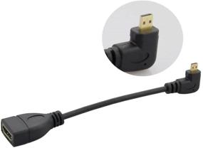 img 2 attached to 🔌 Seadream 6-дюймовый 15 см 90-градусный микро HDMI левый угловой мужской к HDMI женский кабельный адаптер (левый ангел)