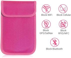 img 3 attached to 📱 Hot Pink Cell Phone Faraday Bag RFID, Key FOB, GPS, UHF, IP Trace Blocking Privacy Sleeve