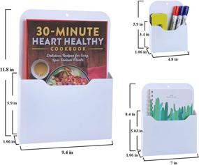 img 3 attached to Antner Magnet File Holder Set for Wall, Refrigerator & Mail Organization - Includes Large, Medium, and Small Magnetic Pockets for Storage