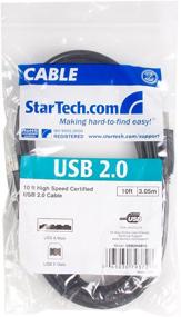 img 1 attached to StarTech.com 10ft USB 2.0 Certified A to B Cable - High Quality 10ft Type 🔌 A to B USB Cable - Reliable 10ft A to B USB 2.0 Cable (USB2HAB10), Black