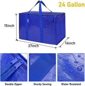img 2 attached to 📦 TICONN 6 Pack Extra Large Moving Bags: Zippered & Carrying Handles, Heavy-Duty Storage Tote for Efficient Space Saving during Moves