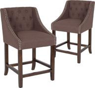 🪑 taylor + logan residential barstools, 2 pack: stylish brown fabric seating solution for your home logo