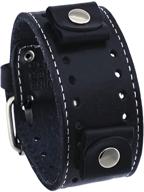 stylish and sophisticated: nemesis black leather wrist watch logo