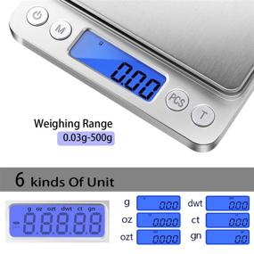 img 3 attached to 🔢 Fuzion Mini Digital Kitchen Weight Scale - 500g/ 0.01g, for Jewelry, Food, Nutritional Intake - LCD Display, Tare Function, Battery included