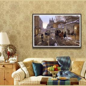 img 3 attached to 🎨 Fipart DIY Diamond Painting Cross Stitch Craft Kit Wall Stickers: Carriage Theme for Living Room Decoration (12X16inch/30X40CM)
