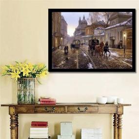 img 2 attached to 🎨 Fipart DIY Diamond Painting Cross Stitch Craft Kit Wall Stickers: Carriage Theme for Living Room Decoration (12X16inch/30X40CM)