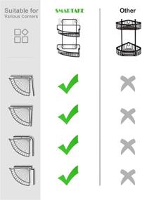 img 1 attached to SMARTAKE 2-Tier Rustproof Shower Caddy - Wall Mounted Bathroom Shelf with Removable Adhesive, Corner Storage Organizer for Shampoo, Kitchen, Toilet, Dorm - No Drilling, Bronze