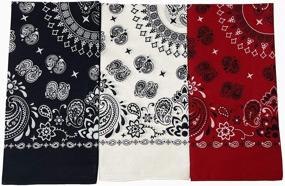 img 2 attached to 🧣 Stylish Paisley Multifunctional Handkerchief in Red - Ideal for Men's Fashion, Accessories, and More