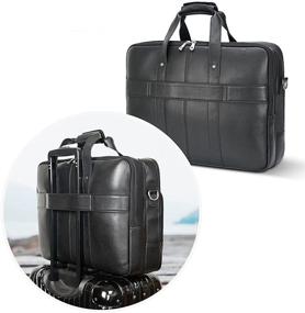 img 1 attached to Polare Leather Briefcase Business Messenger Laptop Accessories