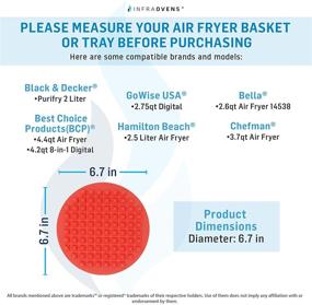 img 3 attached to 🍟 Versatile Air Fryer Mats: Compatible with Costzon, GoWise USA, Chefman, Posame, Bella, Black & Decker, Hamilton Beach, BCP +More | Airfryer Basket Accessories for Easy Cooking!