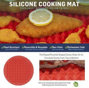 img 2 attached to 🍟 Versatile Air Fryer Mats: Compatible with Costzon, GoWise USA, Chefman, Posame, Bella, Black & Decker, Hamilton Beach, BCP +More | Airfryer Basket Accessories for Easy Cooking!