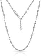 verona jewelers 925 sterling silver 1.5mm adjustable singapore twist chain necklace - 24" slider & bolo necklace for women logo