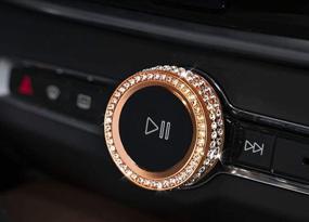 img 2 attached to NIUHURU Car Interior Trim Bling Accessories Fit For Volvo XC60 XC40 S90 XC90 V90 S60 V60 Car Central Control Audio Decorative Ring Rhinestone Decals Rings (Rose Gold)