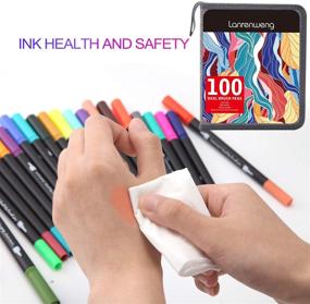 img 1 attached to Vibrant 100 Colors Dual Tip Brush Pens: Ideal Markers for Art, Coloring, and Calligraphy, Complete with Canvas Bag