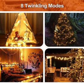 img 1 attached to 🎄 MASHANG Christmas Lights: 18ft 50 LED Outdoor String Lights with Timer &amp; 8 Modes - Battery Operated Waterproof Décor Light (Warm White)