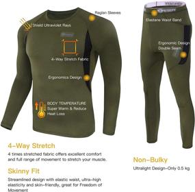 img 2 attached to 🧥 Midweight Sport Long Johns Thermal Underwear Set - Winter Hunting Gear - Base Layer Bottom and Top