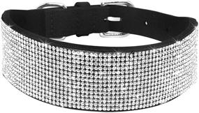 img 4 attached to 🐶 Stylish Rhinestone Dog Collar in Soft Velvet for Medium to Large Female Dog Breeds - Didog Collection