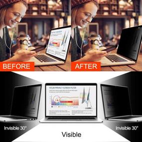 img 1 attached to 👁️ YES2B 13.3 Inch Laptop Privacy Screen Filter for Widescreen Display - Computer Monitor Notebook Anti-Spy, Anti-Blue Light and Anti-Glare Protector Made in Korea (16:10 Ratio)