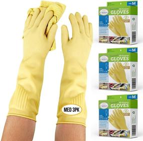 img 4 attached to 🧤 Long-lasting Dishwashing Gloves: Made with Natural Rubber Latex