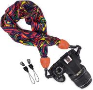 📸 wolven soft scarf camera neck shoulder strap belt - red: compatible with dslr/slr/digital cameras, instant cameras, and more logo