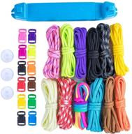 🌈 paracord bracelet loom kit - plastic wristband maker tool for paracord braiding and weaving - diy craft set with 12 rainbow color cords & buckles - suctions to table - ideal for beginners, intermediates, and advanced users logo
