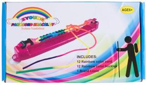 img 2 attached to 🌈 Paracord Bracelet Loom Kit - Plastic Wristband Maker Tool for Paracord Braiding and Weaving - DIY Craft Set with 12 Rainbow Color Cords & Buckles - Suctions to Table - Ideal for Beginners, Intermediates, and Advanced Users