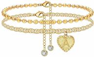 iefshiny initial anklet: trendy mariner chain letter anklet for women - gold summer bracelet logo