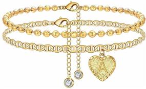 img 4 attached to IEFSHINY Initial Anklet: Trendy Mariner Chain Letter Anklet for Women - Gold Summer Bracelet