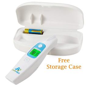 img 3 attached to Amplim Hospital Grade Non Contact Forehead Thermometer - FSA HSA Approved, Blue White - Free Storage Case for Baby & Adults, 2001J1