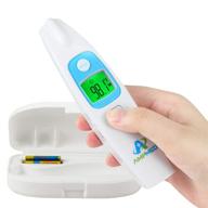 amplim hospital grade non contact forehead thermometer - fsa hsa approved, blue white - free storage case for baby & adults, 2001j1 logo