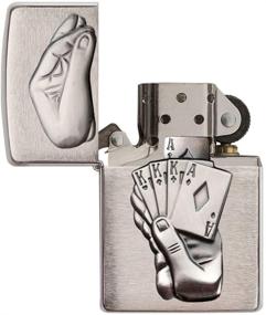 img 1 attached to 🔥 High Polish Chrome Zippo Trick Pocket Poker Lighter