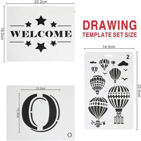 img 3 attached to Enhance Your Home with the 22 PCS Large Welcome Sign Stencils Set for Painting on Wood and Beyond