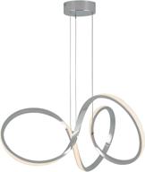 💡 contemporary chrome artika swirl integrated led pendant: sleek silver finish logo