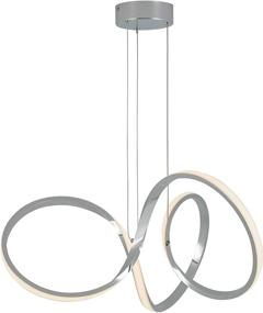 img 4 attached to 💡 Contemporary Chrome Artika Swirl Integrated LED Pendant: Sleek Silver Finish