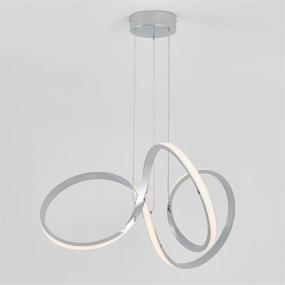 img 3 attached to 💡 Contemporary Chrome Artika Swirl Integrated LED Pendant: Sleek Silver Finish